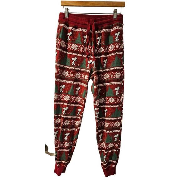 American Eagle x Peanuts Christmas fleece pajama pants joggers‎ size Medium - Picture 1 of 8
